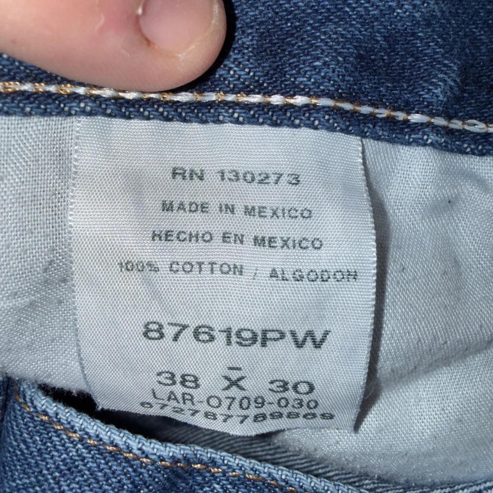 Rustler Mens Regular Fit Straight Leg Blue Denim Jeans 38x30 87619PW Medium Wash